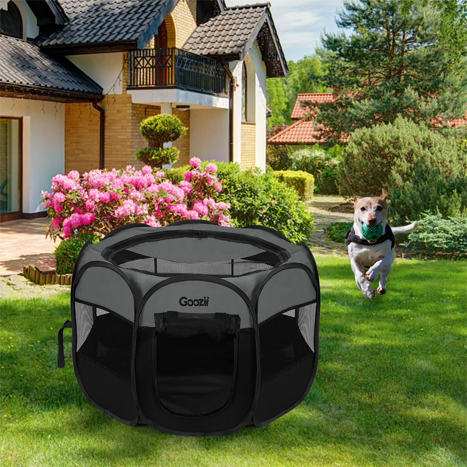 Goozii portable puppy playpen carrying case included for travel