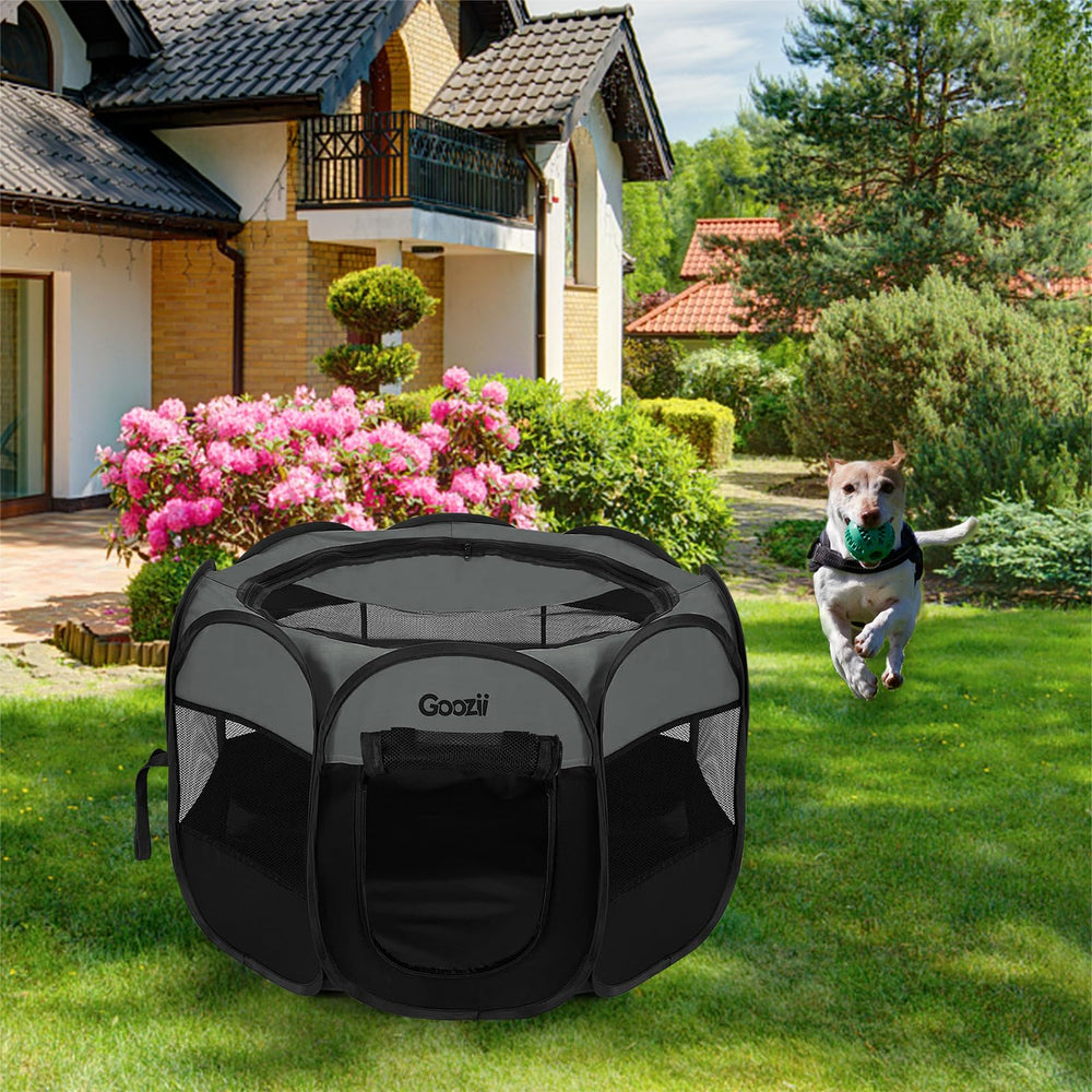 Goozii portable puppy playpen carrying case included for travel