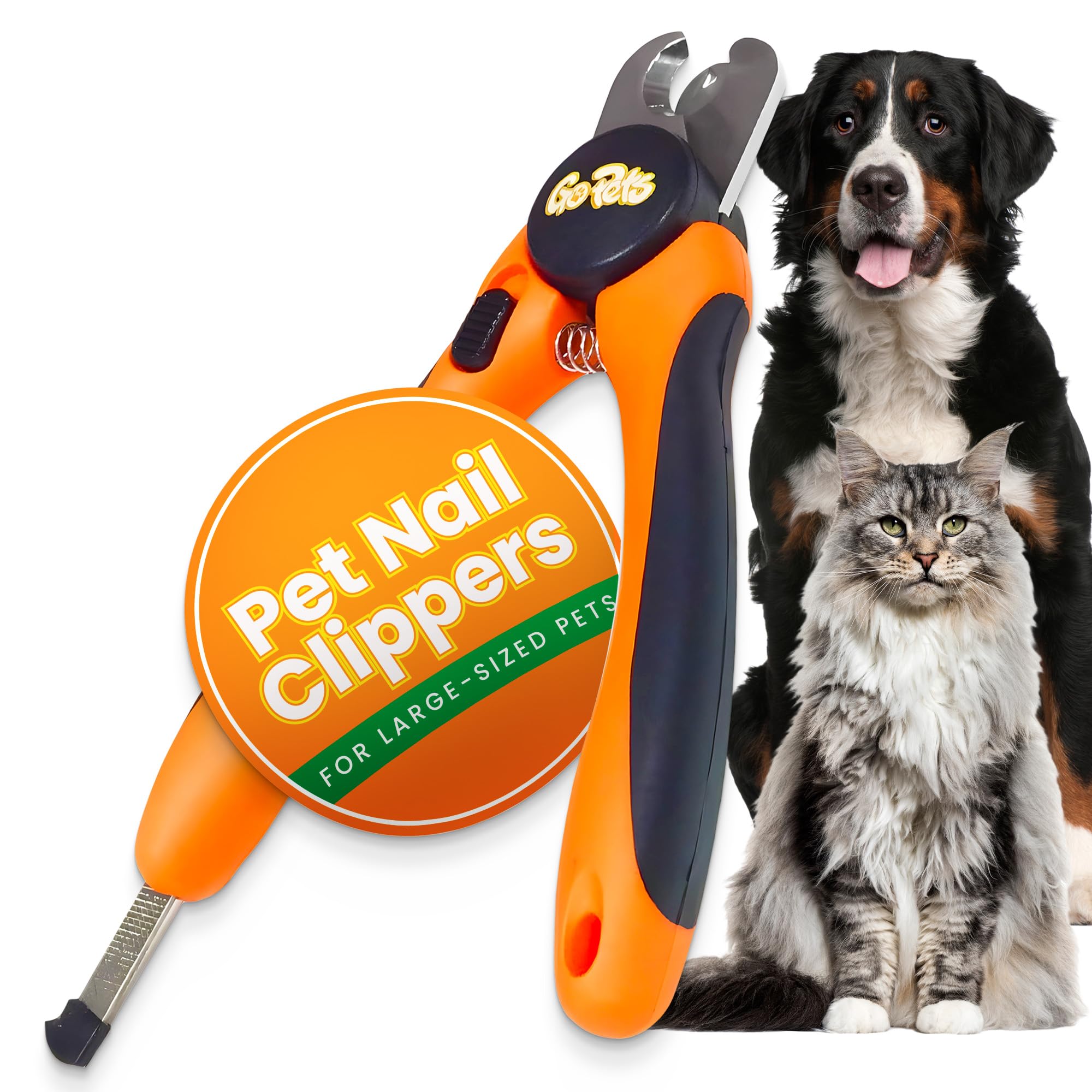 GoPets dog nail clippers with quick sensor guard for safer overcut protection.