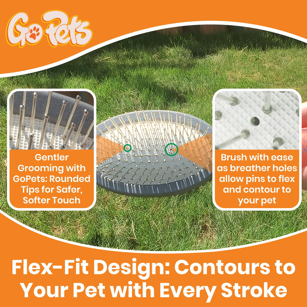 GoPets ergonomic non-slip handle provides comfortable grooming sessions