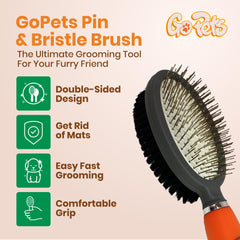 GoPets pin-side helps break up stubborn tangles in long-haired pets