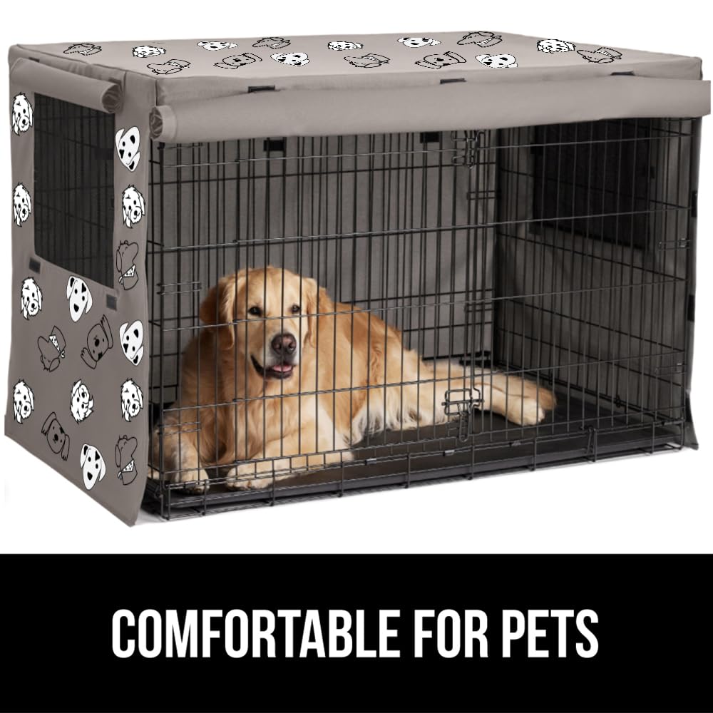 GORILLA GRIP Dog Crate Cover 42-inch size for standard crates and cozy den setup