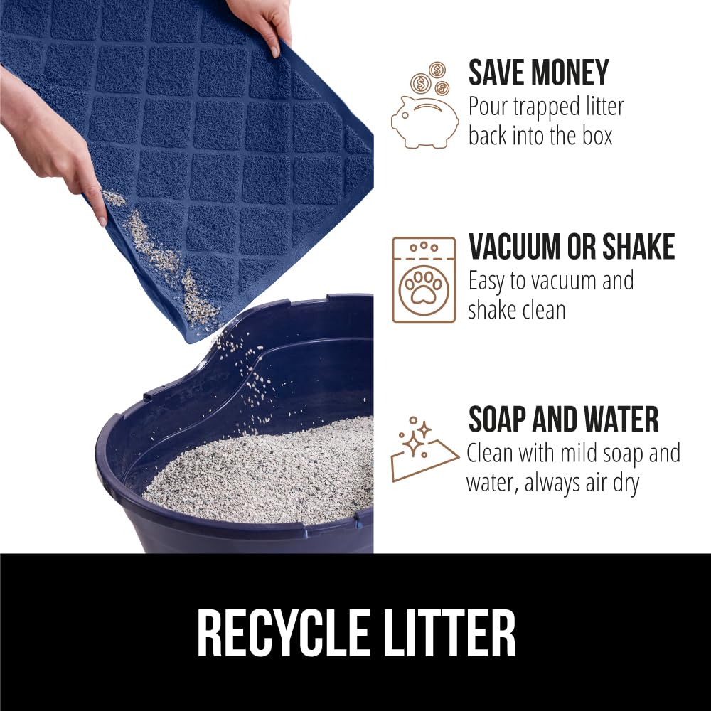GORILLA GRIP cat litter box mat 23x35 inches fits standard boxes