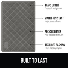 GORILLA GRIP Cat Litter Box Mat deep grooves trap litter for easy cleanup