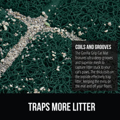 GORILLA GRIP cat litter box mat deep grooves guiding litter toward trapping channels