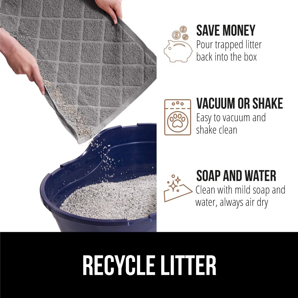GORILLA GRIP Cat Litter Box Mat easy-clean surface simplifies maintenance after use
