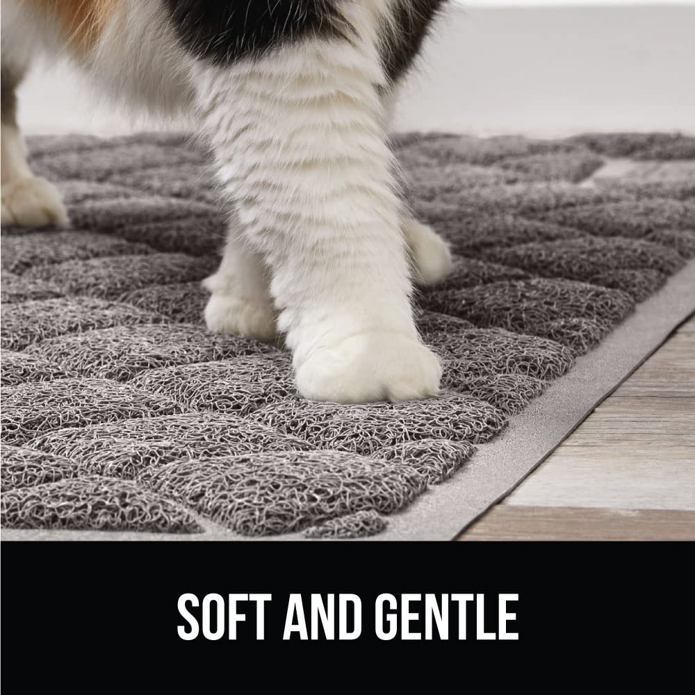 GORILLA GRIP Cat Litter Box Mat gray color complements home decor