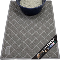 GORILLA GRIP Cat Litter Box Mat top view shows litter trapping action for cleaner floors