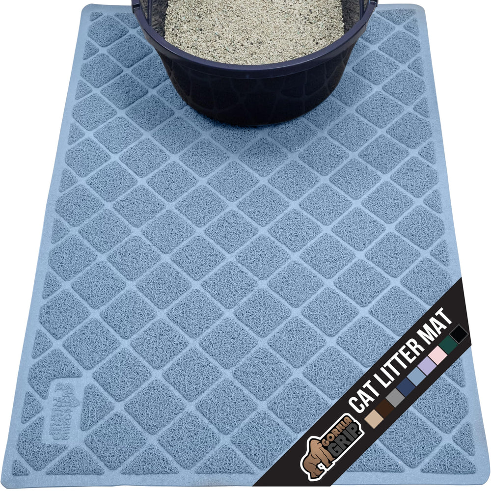 GORILLA GRIP cat litter box mat top view trapping litter for clean floors
