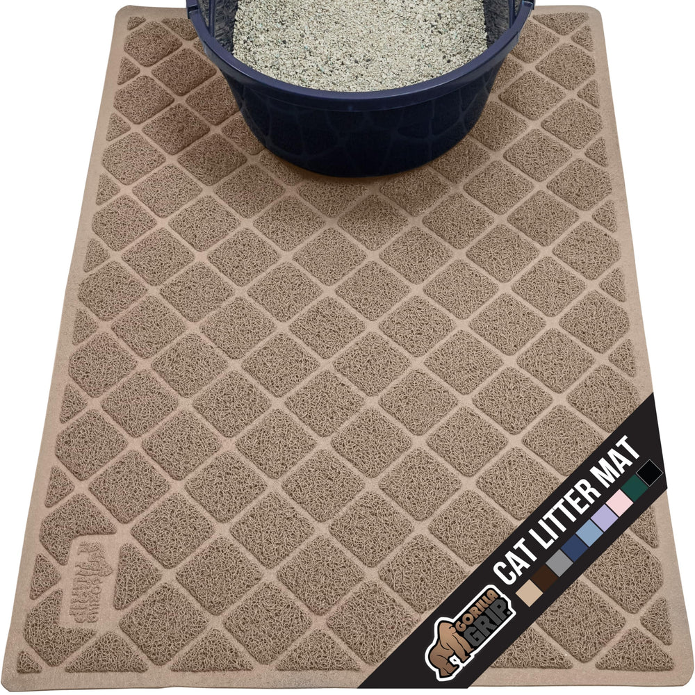 GORILLA GRIP cat litter mat top view traps litter to keep floors clean