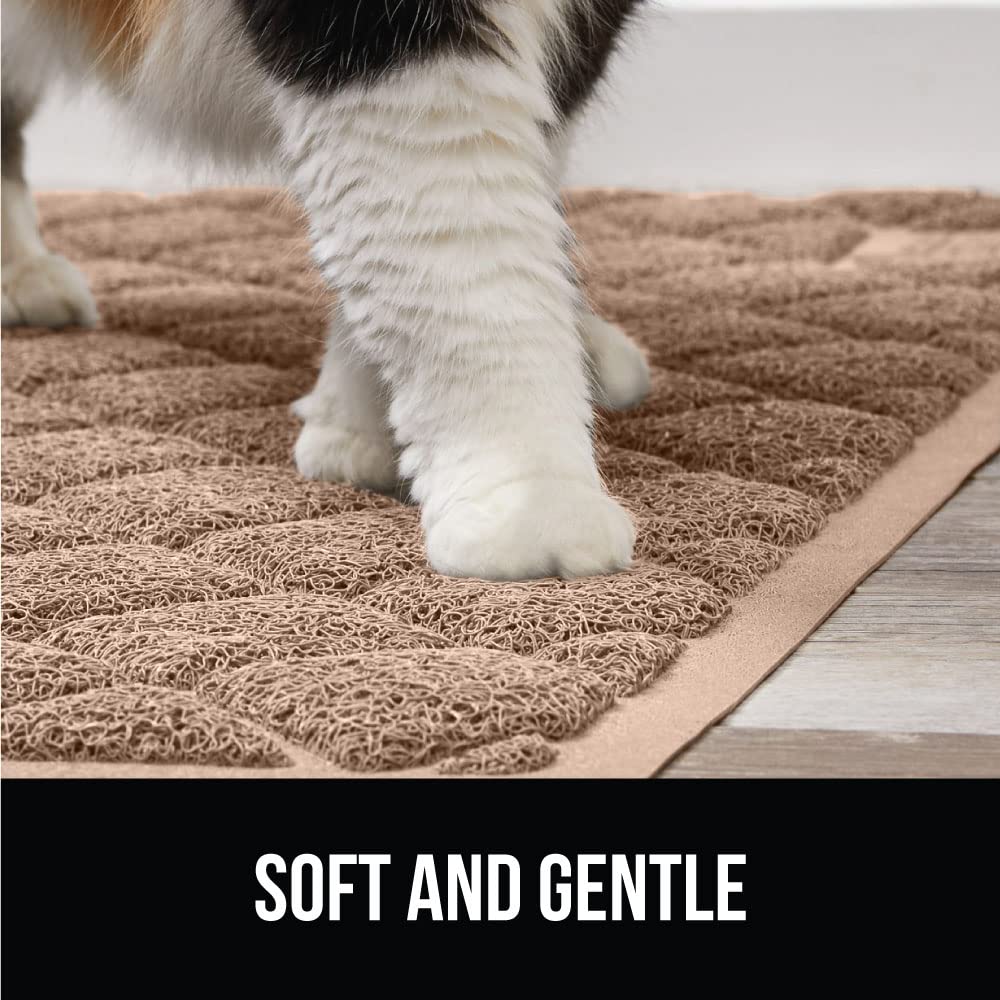 GORILLA GRIP mat placed beside litter box supports tidy indoor space