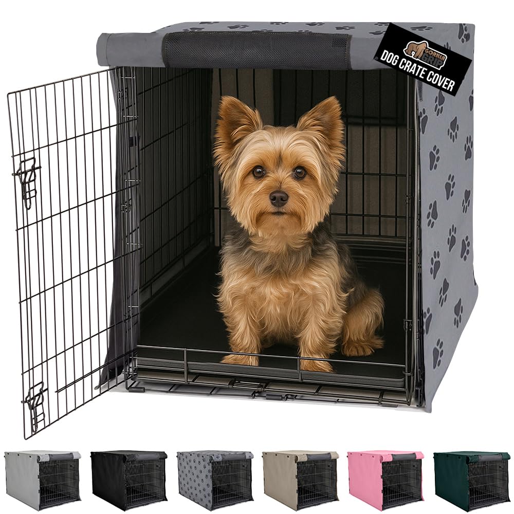 GORILLA GRIP dog crate cover 24in side-open shows a quiet space for training