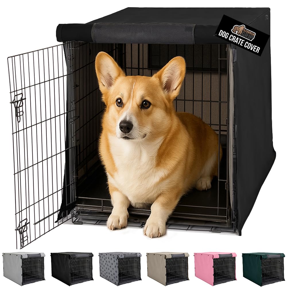 GORILLA GRIP crate cover on 30-inch crate with privacy and calm den