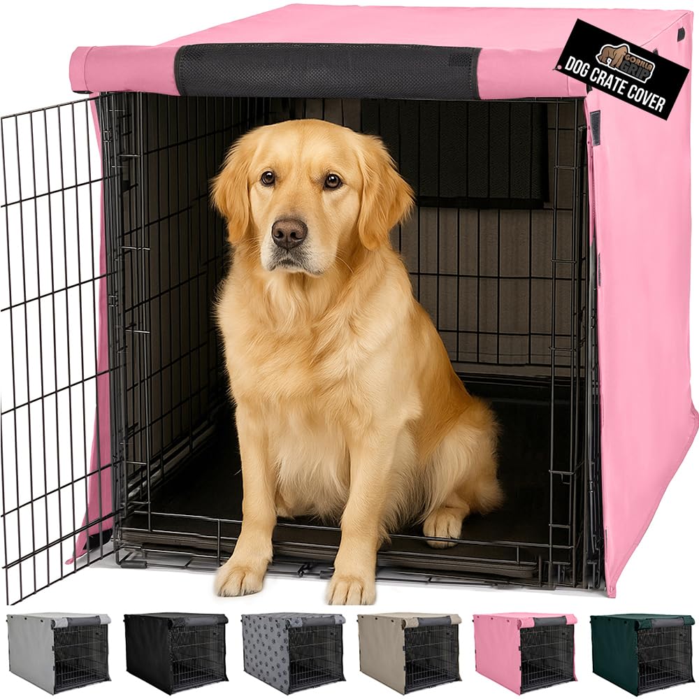 GORILLA GRIP dog crate cover 42 inch side view hides distractions and adds privacy