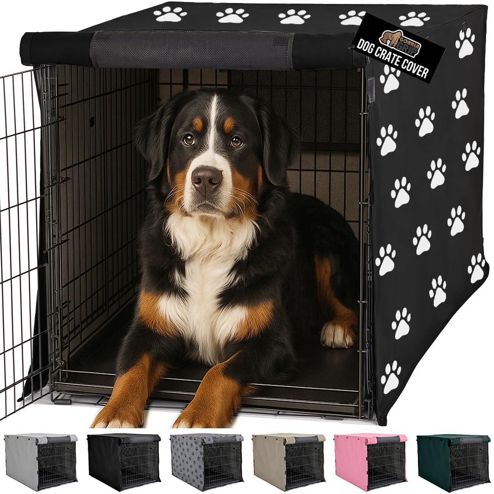 GORILLA GRIP dog crate cover with all-sides-open design for ventilation.