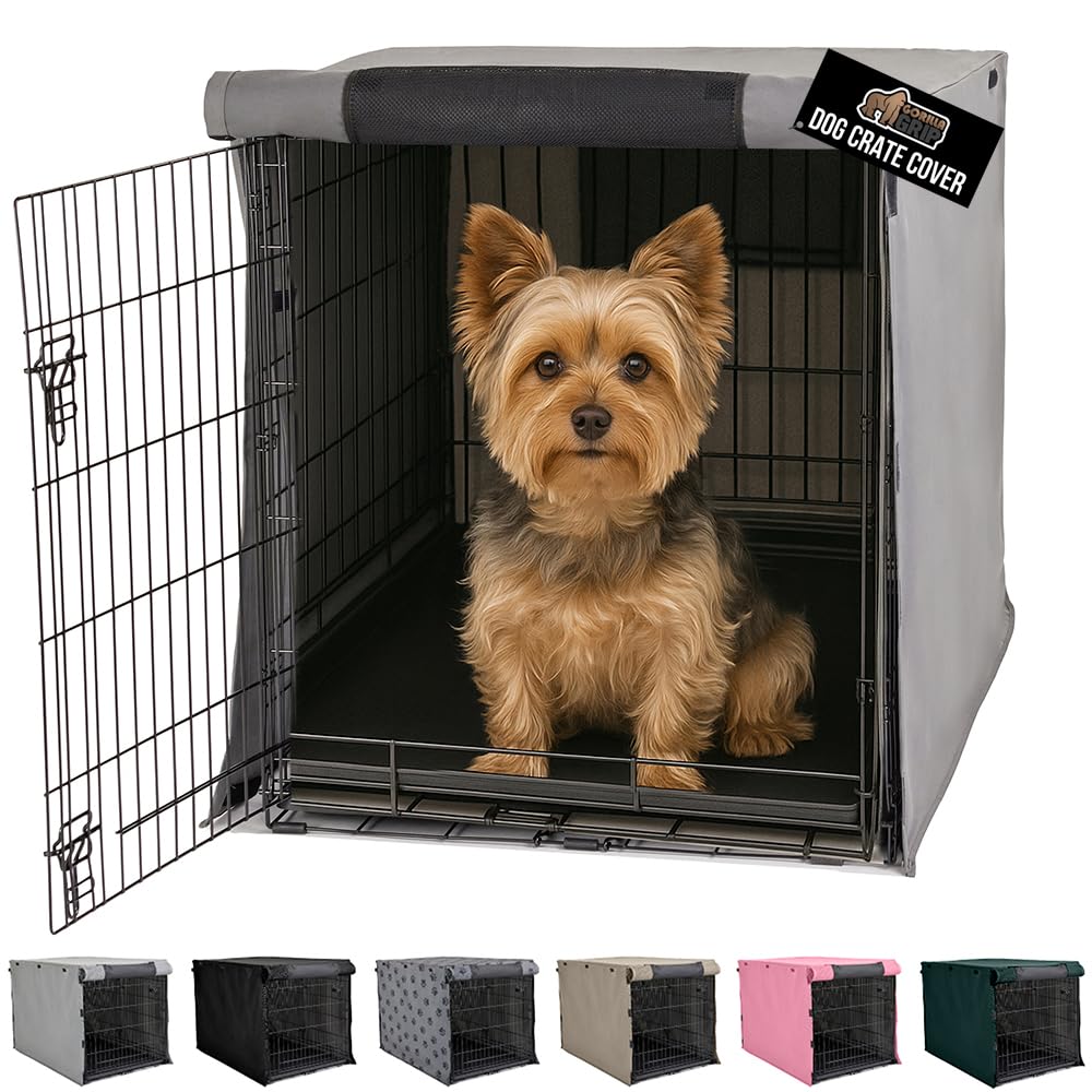 GORILLA GRIP dog crate cover all-sides-open front-back view enables flexible access.