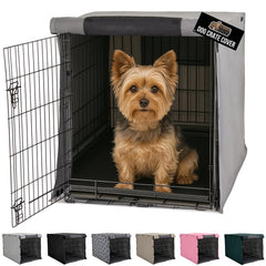 GORILLA GRIP dog crate cover all-sides-open front-back view enables flexible access.