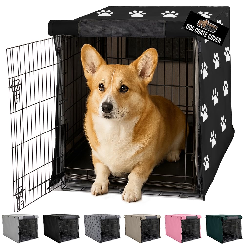GORILLA GRIP dog crate cover all-sides-open enhances versatility with privacy for anxious dogs.