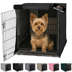 Gorilla Grip dog crate cover creates a dark den with reduced distractions