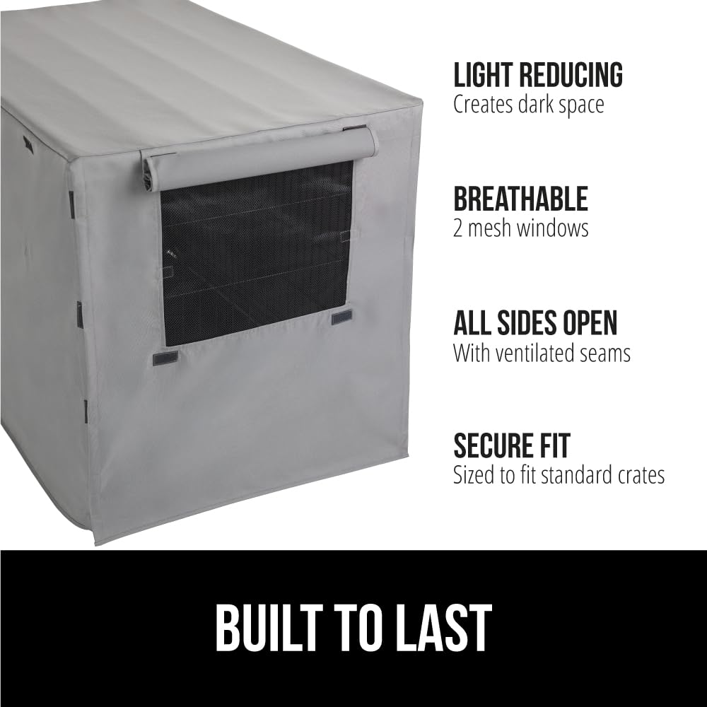 GORILLA GRIP crate cover darkens the den to help anxious pets relax.