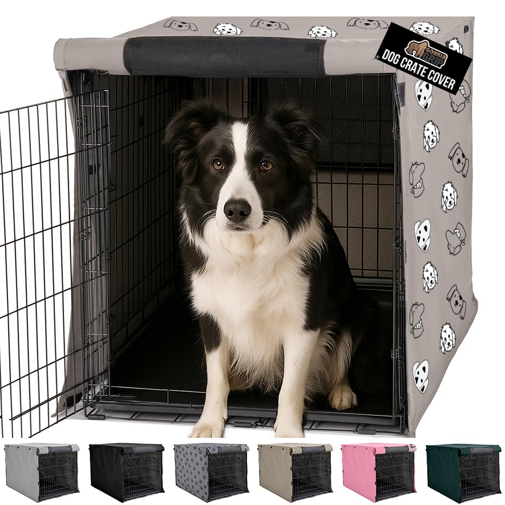 GORILLA GRIP dog crate cover front mesh window enhances visibility and airflow for calmer pets.