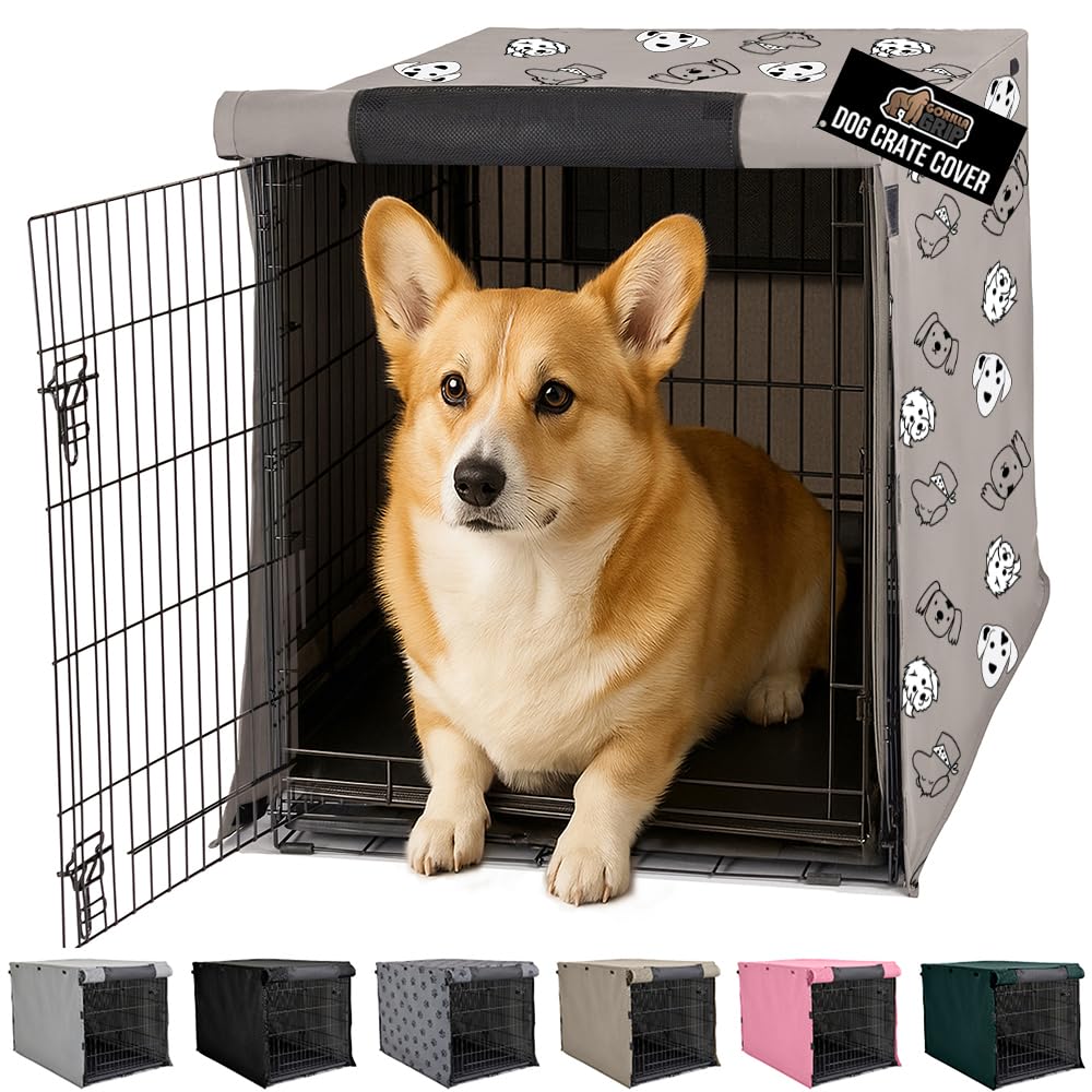 gorilla grip dog crate cover front view reduces distractions and blocks light