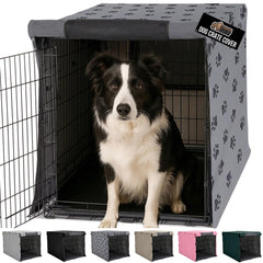 GORILLA GRIP dog crate cover front view shows privacy and light control for calmer pets