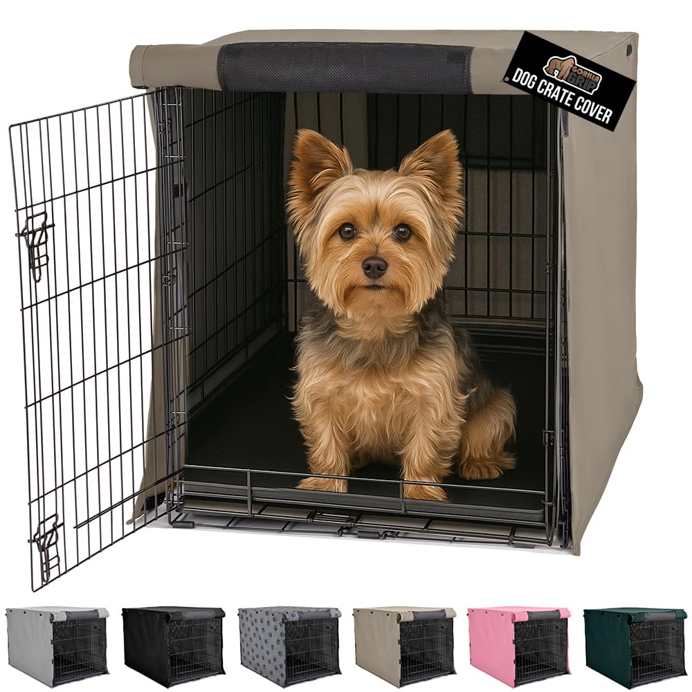 Gorilla Grip dog crate cover front view shows privacy and ventilation