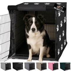 Gorilla Grip dog crate cover front view shows privacy den for puppies.