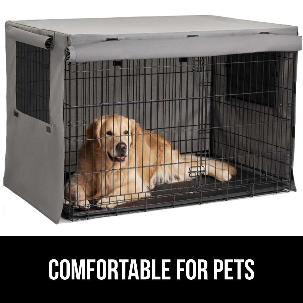 GORILLA GRIP dog crate cover gray indoor-use design complements home decor