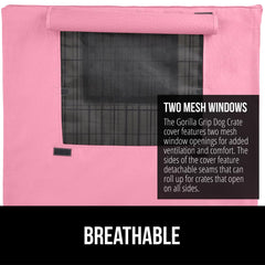 GORILLA GRIP dog crate cover pink all-sides open design for versatility.
