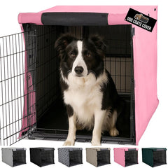 GORILLA GRIP dog crate cover pink front window promotes airflow and calm observation.