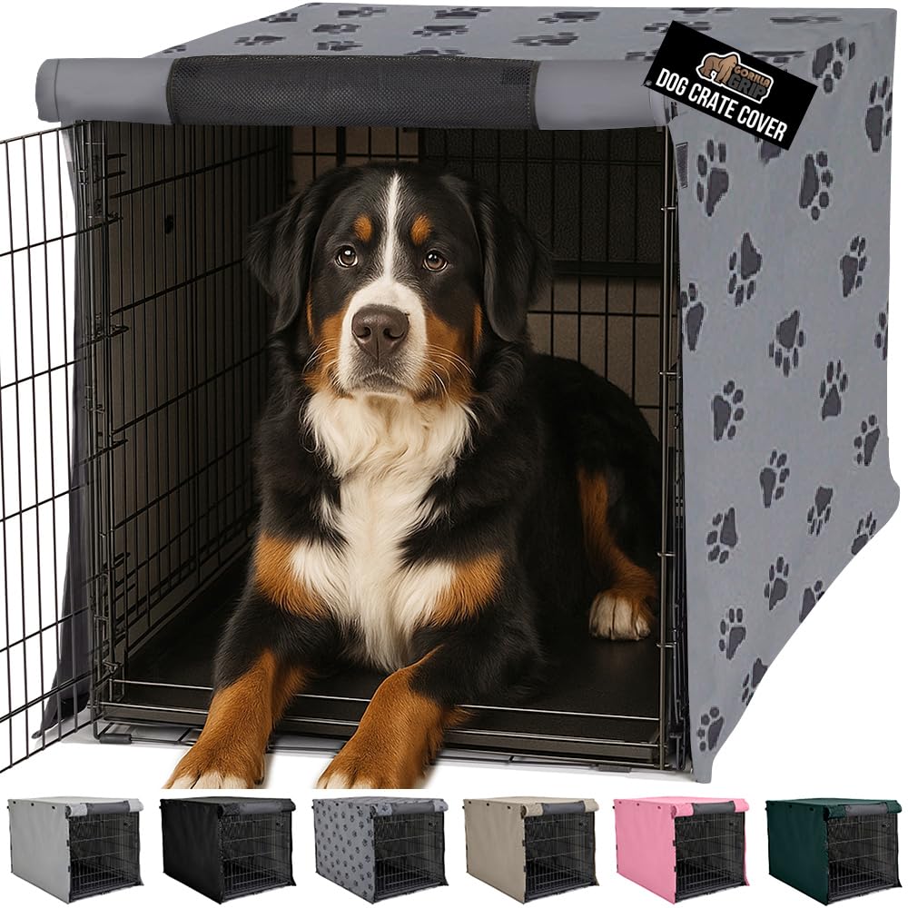 GORILLA GRIP dog crate cover privacy creates a dark, calmer space for anxious pets.
