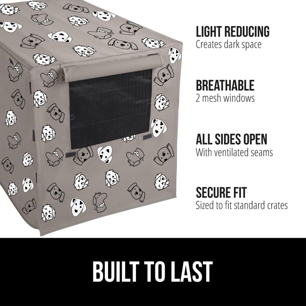 GORILLA GRIP Dog Crate Cover side flaps provide flexible access for multi-door crates