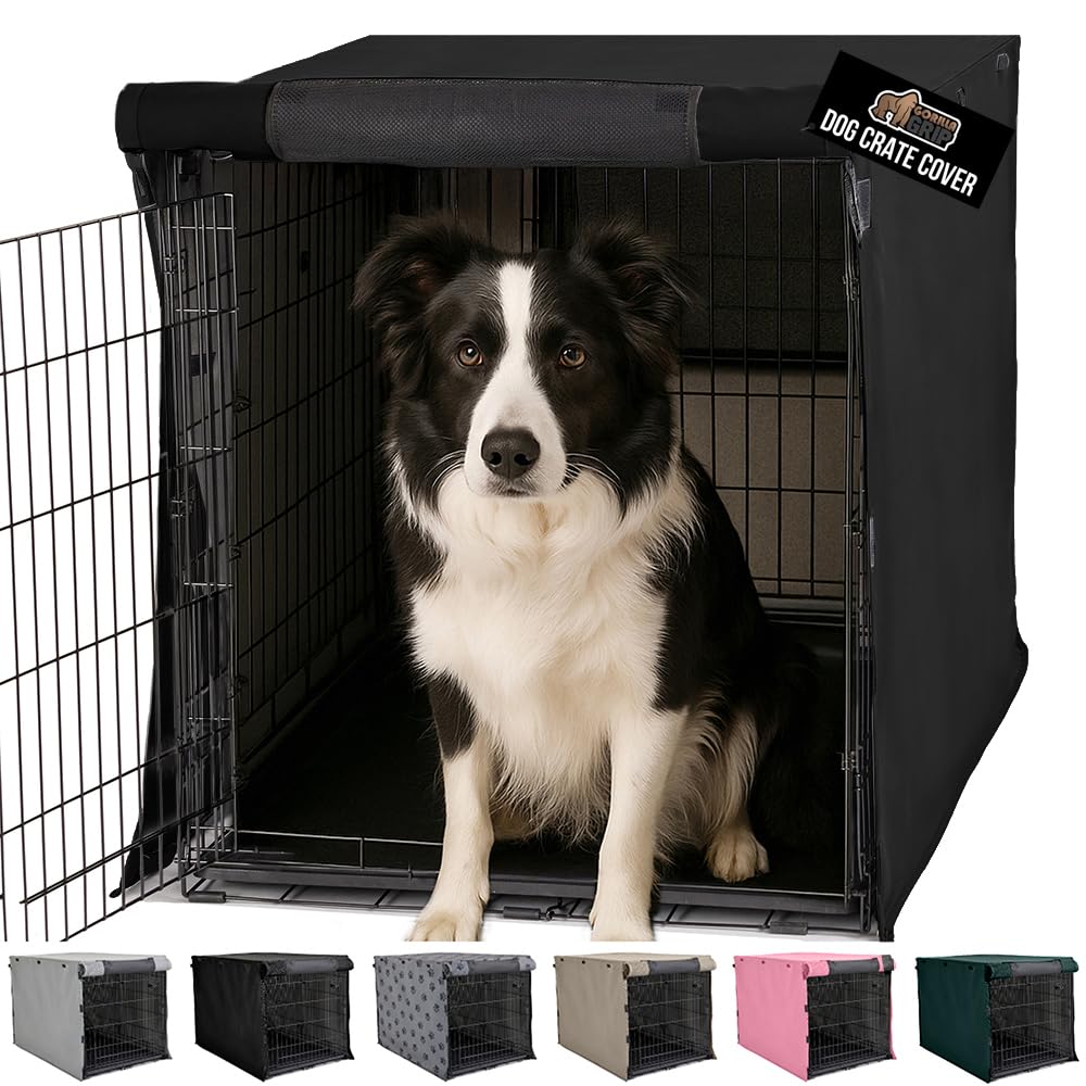 GORILLA GRIP dog crate cover side-open 36-inch improves privacy and reduces distractions for anxious pets.