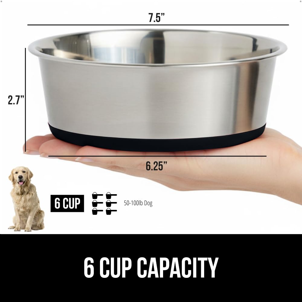 GORILLA GRIP heavy-duty stainless steel bowls close-up showing rust-resistant finish