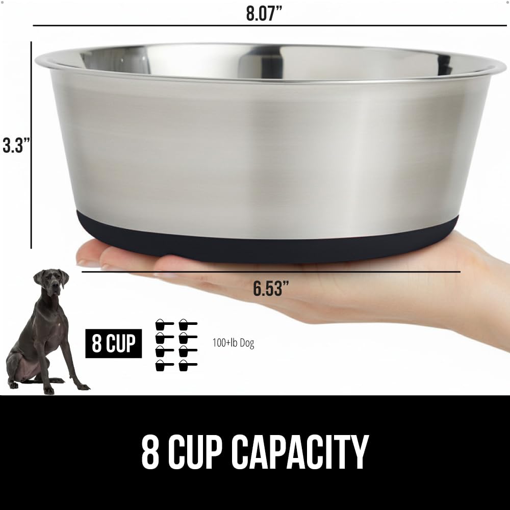 GORILLA GRIP heavy-duty stainless steel bowls for durable feeding