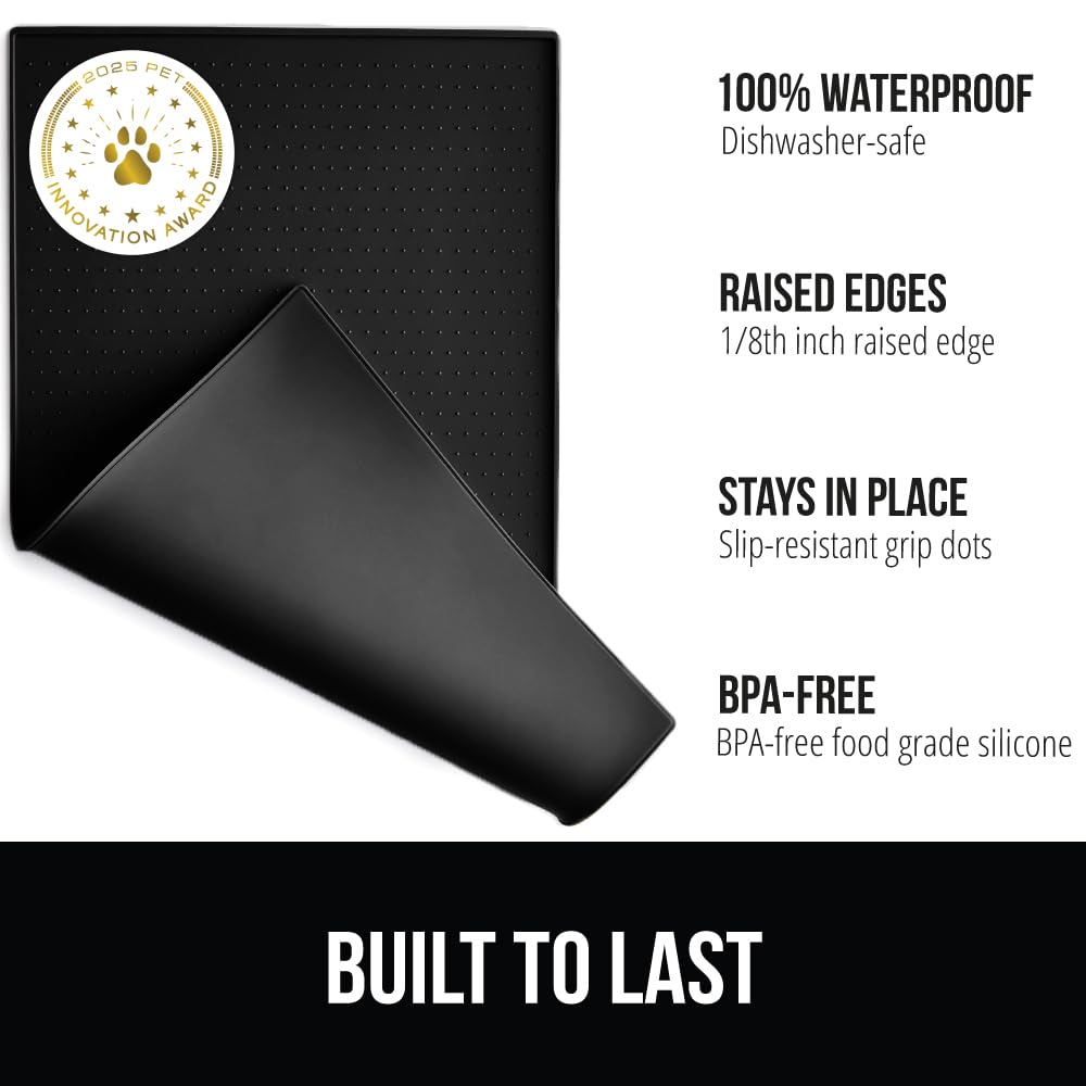 Gorilla Grip non-slip top surface keeps bowls steady during meals.