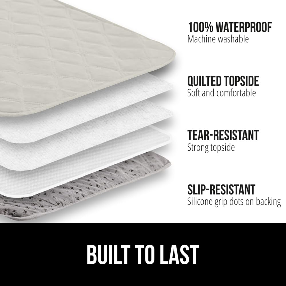 GORILLA GRIP quilted top layer shows tear- and fade-resistance for daily use