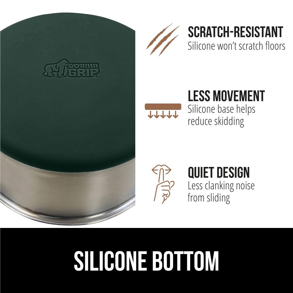 GORILLA GRIP rust-resistant stainless steel keeps bowls durable over time.