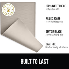 Tapete de silicona impermeable Gorilla Grip seguro para comida y bebida.
