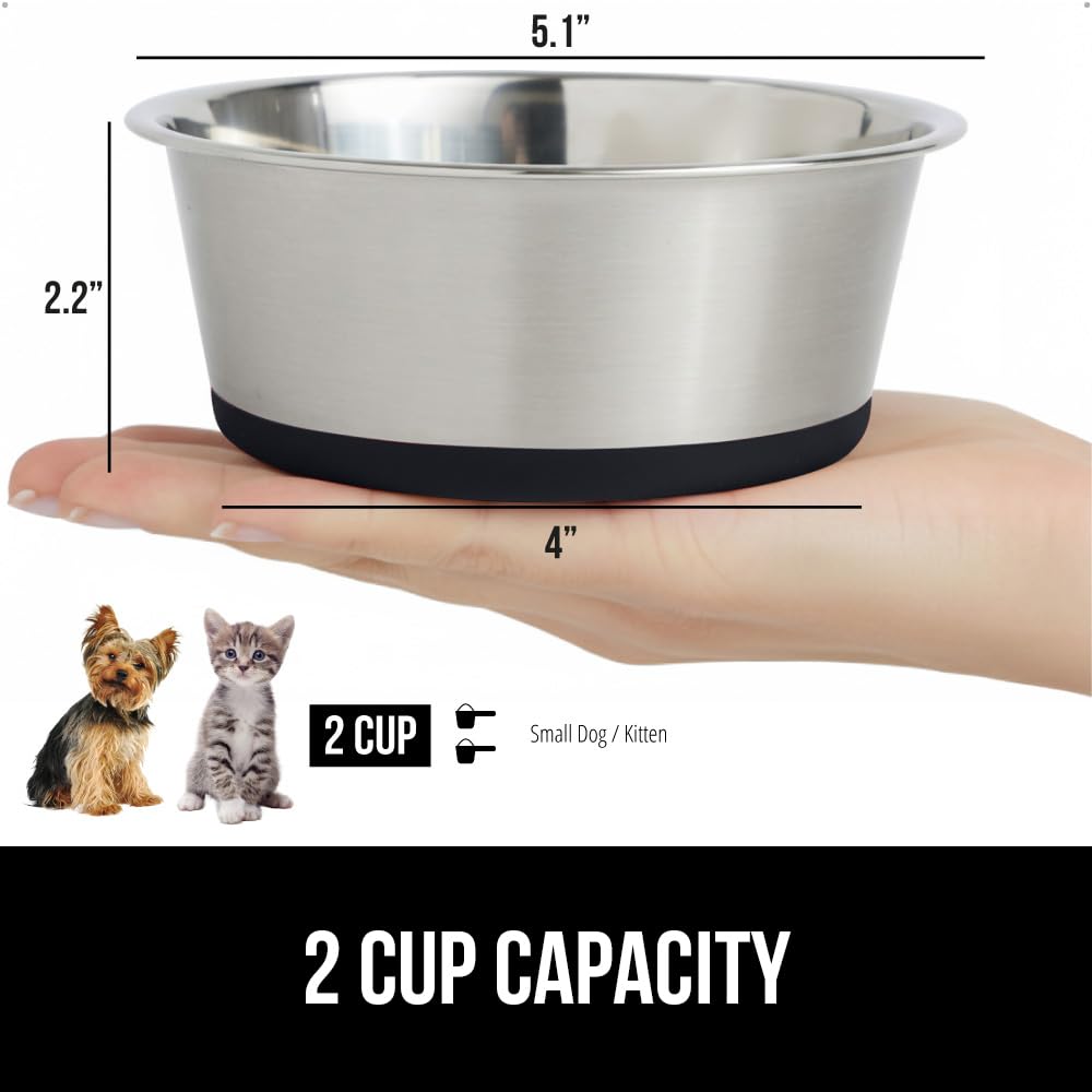 GORILLA GRIP silicone-bottom dog bowls for stable dining