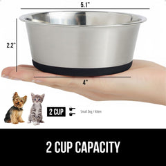 GORILLA GRIP silicone-bottom dog bowls for stable dining