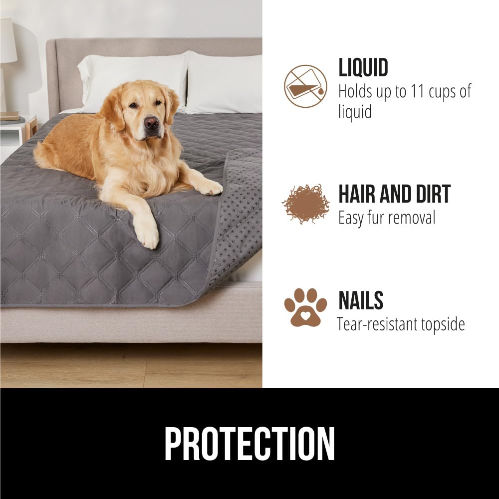 GORILLA GRIP silicone dot backing highlights non-slip design for stable sofa protection