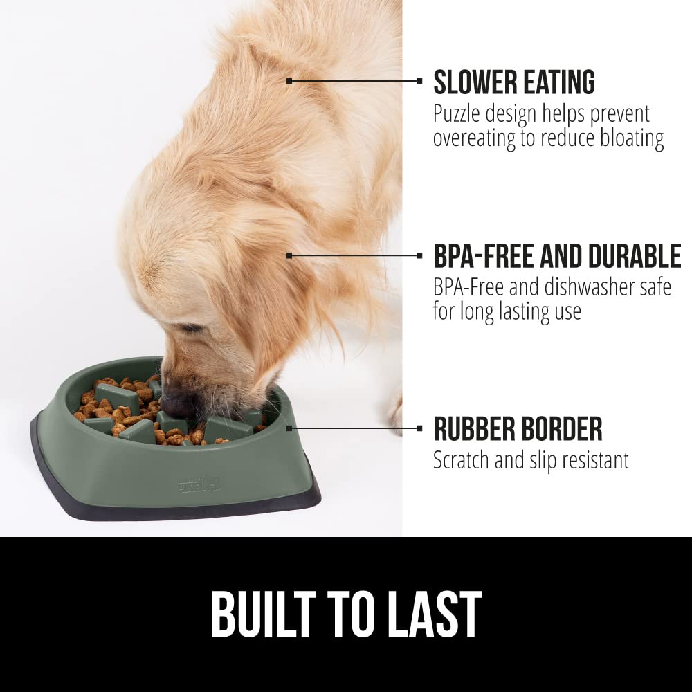 GORILLA GRIP slow feeder bowl with non-slip bottom on floor