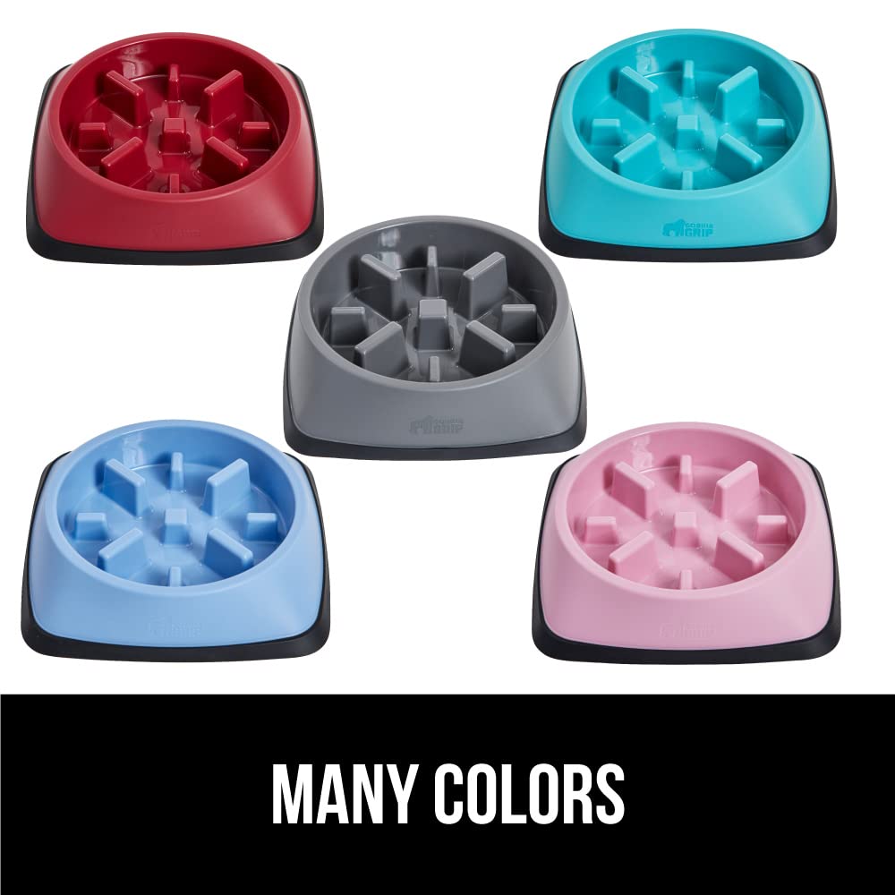 GORILLA GRIP slow feeder bowl dimensions 10x10x2.4 inches for accurate fit