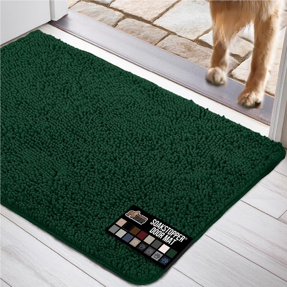 GORILLA GRIP SoakStopper alfombra de entrada 30x20 absorbe humedad y suciedad.