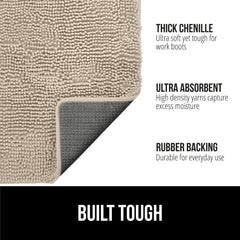 GORILLA GRIP SOAKSTOPPER chenille densa ofrece tacto suave y absorción rápida en la entrada