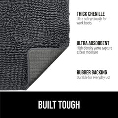 GORILLA GRIP SOAKSTOPPER dirt-trapping design keeps entryways clean from muddy paws.