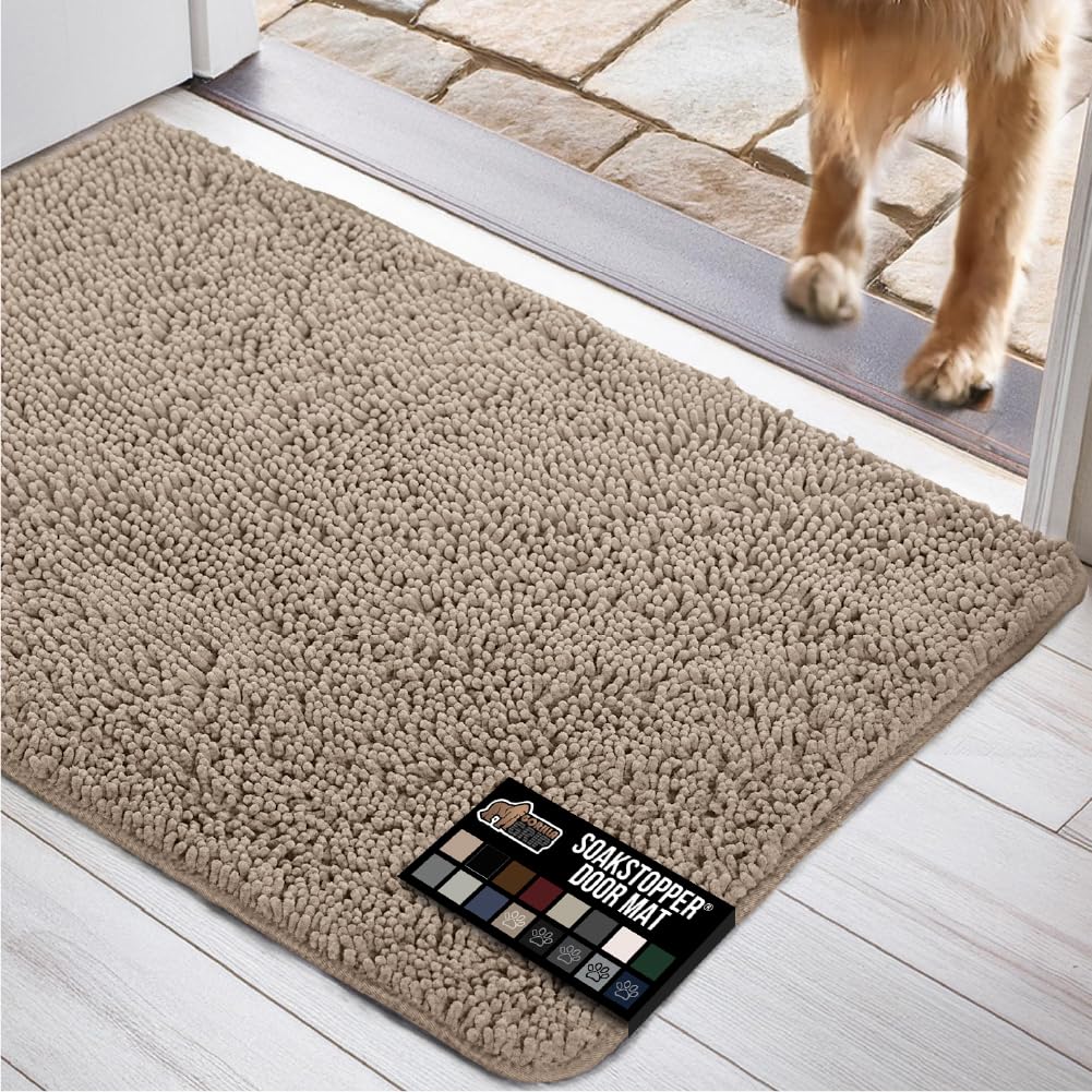 Gorilla Grip SoakStopper door mat's absorbent top layer helps keep entry floors dry.